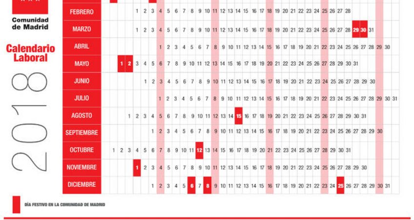 Calendario Laboral 2018 Comunidad de Madrid